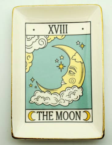 The Moon Tarot Card Ceramic Tray