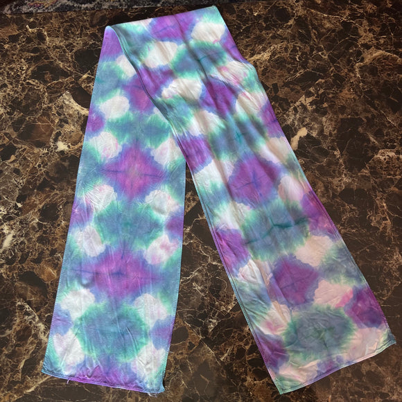 Turquoise / Purple Hand Dyed Scarf