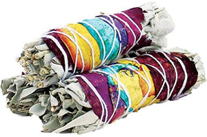 White Sage Sticks with Colored Rose Pedals (1pk)