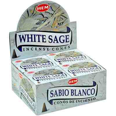 HEM- White Sage Cones (1pk)