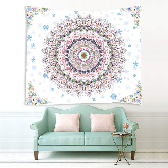 White Mandala Tapestry